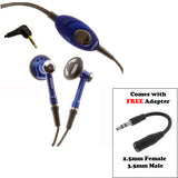 Verizon 2.5mm Earphones with 3.5mm Headphones Adapter - Blue