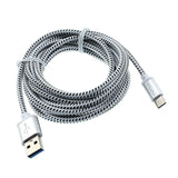 6ft USB-C Cable Charger Cord - Braided - White - Fonus C02