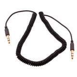 3.5mm Audio Cable Aux-in Car Stereo Speaker Cord - Coiled - Black - Fonus D03