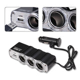 3-Port Socket Car DC Charger Adapter Splitter with USB - M60