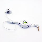 Retractable Mono Earphone 3.5mm Headphone In-Ear Single Earbud - White - Fonus M83