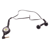 Retractable Earphones 3.5mm Headphones - Dual Earbuds - Black - Fonus B63