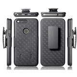 Case Holster Combo Swivel Belt Clip - Dropproof - Kickstand - Black - Fonus J83