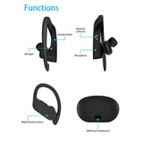 TWS Wireless Earphones Behind the Ear Buds - Black - L86
