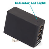 34W 6.8A 4-Port USB Home Wall Charger - Smart Detect - Fonus K64