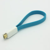 Short Micro USB Cable Charger Cord - Flat Magnetic - Blue - Fonus M77