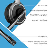 Bluetooth Headphone Over The Head Wireless Earphone with Boom Microphone - L96