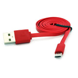 3ft Micro USB Cable Charger Cord - Flat - Red - Fonus B05
