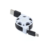 Retractable USB-C Cable Charger Power Cord - Black - Fonus C87