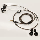 Hi-fi Sound Headphones 3.5mm Earphones -Metal Earbuds - Rhinestone - Black - Fonus G70
