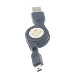 Retractable Mici USB Cable Charger Cord - Black - Fonus S42