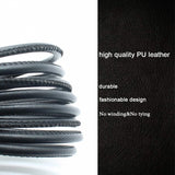 6ft Long Micro USB Cable Power Cord - PU Leather - Black - Fonus M25