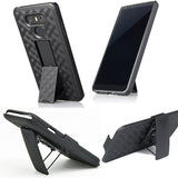 Case Holster Combo Swivel Belt Clip - Dropproof - Kickstand - Black - Fonus L20