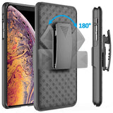 Case Holster Combo Swivel Belt Clip - Dropproof - Kickstand - Black - Fonus L37
