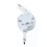 Retractable USB-C Cable Charger Power Cord - White - Fonus K08