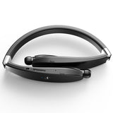 Neckband Wireless Earphones Retractable Earbuds - Black - M51