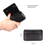 Leather Case Belt Clip Swivel Holster Cover - LCASE19 - Black - Fonus E55