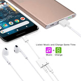 TYPE-C Headphones Adapter Earphone Jack Charger Port Splitter USB-C - White - Fonus - G27