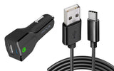 24W Fast USB Car Charger 6ft USB-C Cable - QC3.0 - Turbo Charge - Fonus K42 973-1