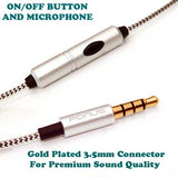 Wired Headphones Hi-Fi Sound Earphones - USB-C Adapter - Silver - Fonus S49