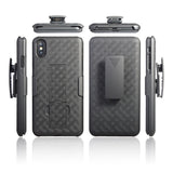 Case Holster Combo Swivel Belt Clip - Dropproof - Kickstand - Black - Fonus L37