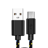 10ft Micro USB Cable Charger Cord - Braided - Black - Fonus G06 285-1
