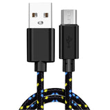 6ft Micro USB Cable Charger Cord - Braided - Black - Fonus F50 284-1