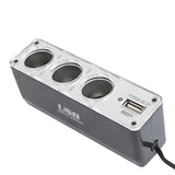 3-Port 12V DC Socket Car Charger Adapter Splitter USB Port - Fonus D83