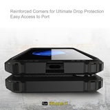 Hybrid Case Dual Layer Armor Defender Cover - Shockproof - Black - Selna L25