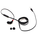Mono Earphone with USB-C Adapter - Single Earbud - Black - Fonus T22