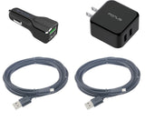 4-in-1 Home Car Charger Set with Two 6ft Cables - Micro USB - Fonus K14