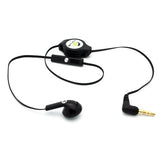 Retractable Mono Earphone 3.5mm Headphone - In-Ear Single Earbud - Black - Fonus J80