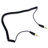 3.5mm Audio Cable Aux-in Car Stereo Speaker Cord - Coiled - Black - Fonus D03