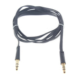 3.5mm Audio Cable Aux-in Car Stereo Speaker Cord - Flat - Black - Fonus L72