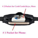 Waist Bag Sports Running Cover - Touch Screen Window - M - Reflective - Black - Fonus M55