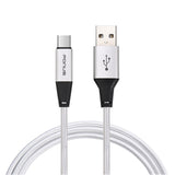 10ft USB-C Cable Charger Cord - Braided - White - Fonus R13 1030-1