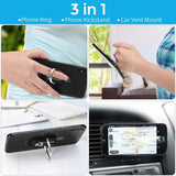 Finger Ring Holder Stand Car Air Vent Mount 3-in-1 Kickstand Swivel - ZDE51