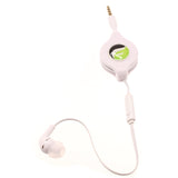 Retractable Mono Earphone 3.5mm Headphone In-Ear Single Earbud - White - Fonus S09