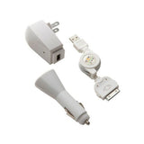3-in-1 Home Car Charger USB Cable Retractable