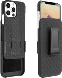 Belt Clip Case and 3 Pack Privacy Screen Protector Swivel Holster Tempered Glass Kickstand Cover Anti-Spy Anti-Peep - ZDA49+3Z26