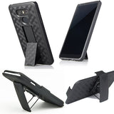 Case Holster Combo Swivel Belt Clip - Dropproof - Kickstand - Black - Fonus L06