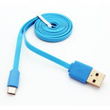 6ft Micro USB Cable Charger Cord - Flat - Blue - Fonus G03