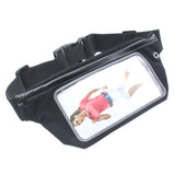 XL Waist Bag Sports Running Cover - Touch Screen Window - Reflective - Black - Fonus E49