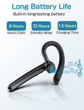 Wireless Earphone Ear-hook Headphone Boom Mic Handsfree Single Headset - ZDZ72