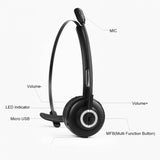 Over The Head Wireless Headphone with Boom Microphone - Black - D85