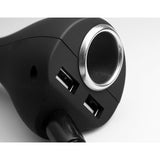 Car Mount for Lighter DC Charger - USB 2-Port and Extra Socket - Fonus B01