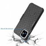 Case Holster Combo Swivel Belt Clip - Shockproof - Kickstand - Black - Fonus J44