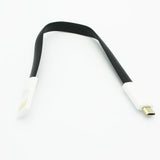Short Micro USB Cable Charger Cord - Flat - Magnetic - Black - Fonus M38