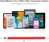 Red Stylus Touch Screen Pen Fiber Tip Aluminum Lightweight - ZDZ57