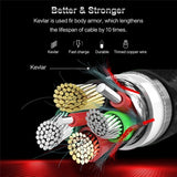 Red 6ft USB-C Cable Type-C Charger Cord Power Wire Long